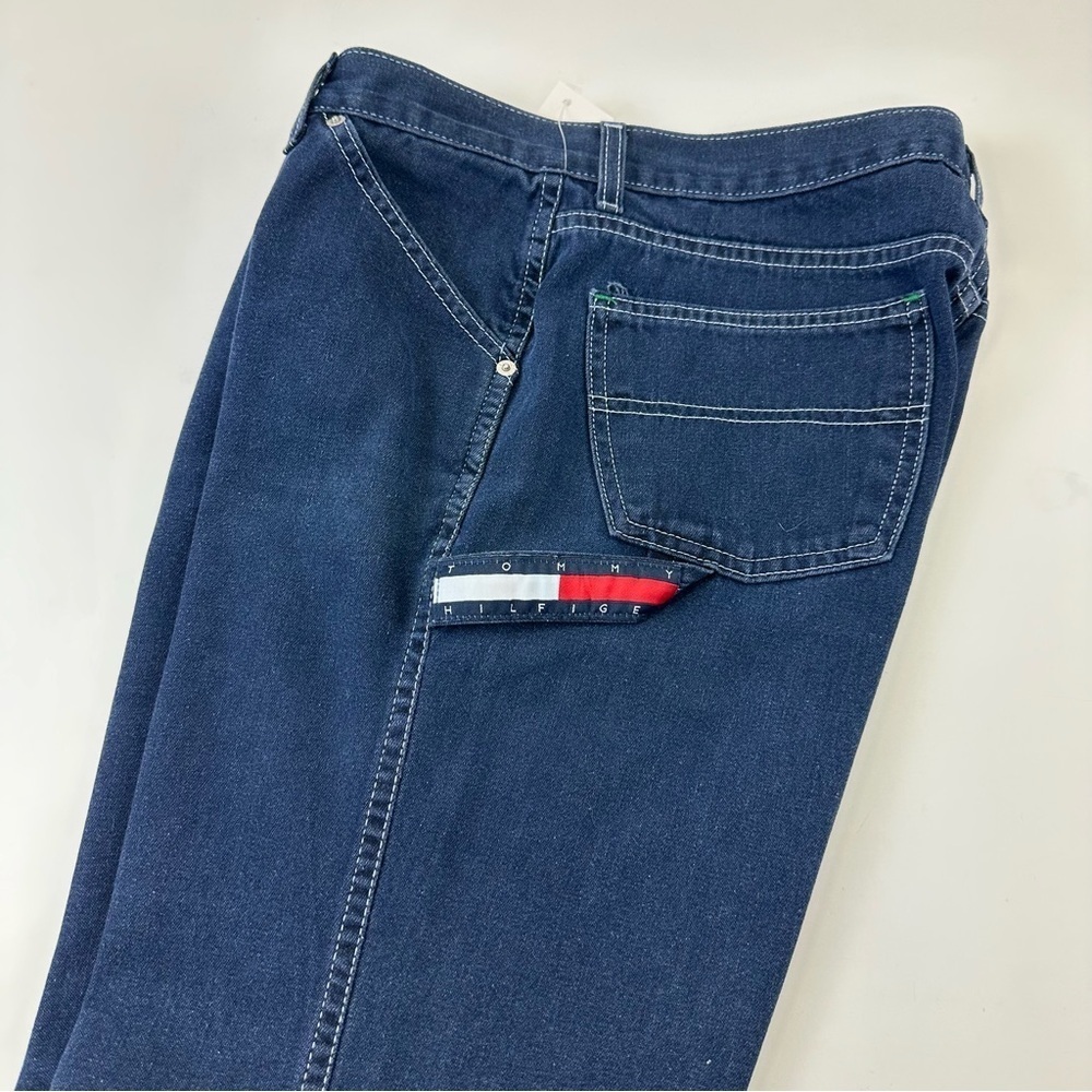 90s Vintage Hilfiger men denim carpenter jeans Size 32in Inseam 31.5in - Picture 13 of 15